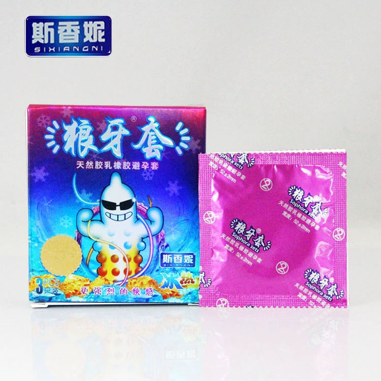 Си Сян Ни зуб кондом rough granules горячее ощущение льда ощущение льда трехмерный плавающий кондом Взрослый интерес