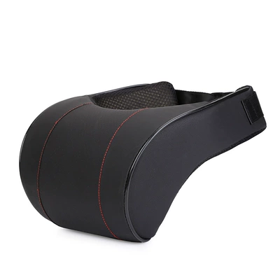 Car Headrest Waist Leather Neck Pillow Pillow Car Headrest Cushion Car Decoration Products Memory Foam Large Headrest (Headrest) - breathable-cow-headrest-black