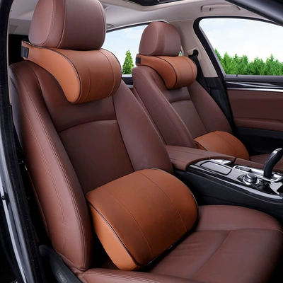 Headrest Cushion Car Decoration Products | Headrest - breathable-cow-headrest-suit-brown