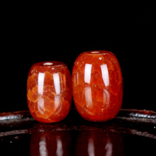 冰花龙纹红玛瑙桶珠 顶珠腰珠佛珠冰花龙纹玛瑙米珠星月菩提配E18