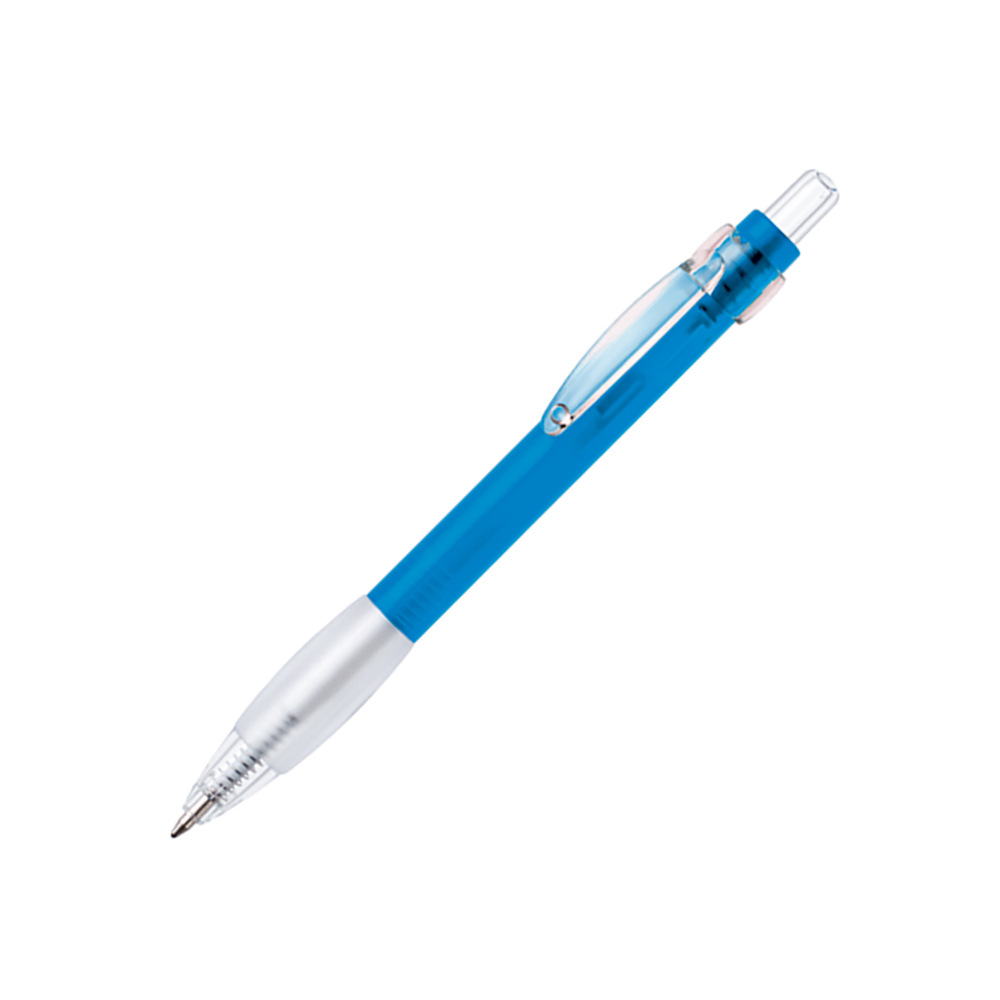 Bolígrafo de comercio exterior con cuerpo transparente, funda protectora blanca, bolígrafo retráctil, bolígrafo publicitario, bolígrafo de regalo, venta al por mayor del fabricante.