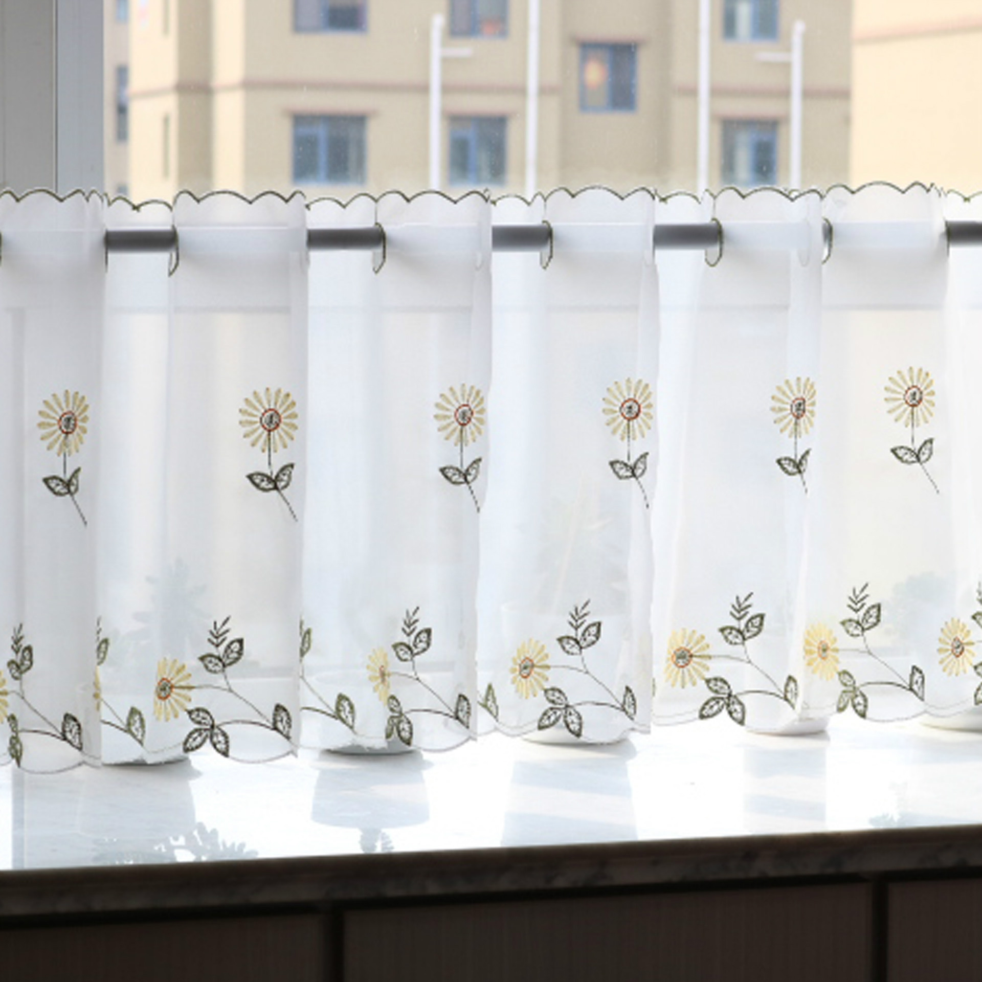 Terilun Daisy Coffee Curtain Kitchen Small Half Curtain Manufacturer Wholesale Curtain Dropshipping Curtain Balcony