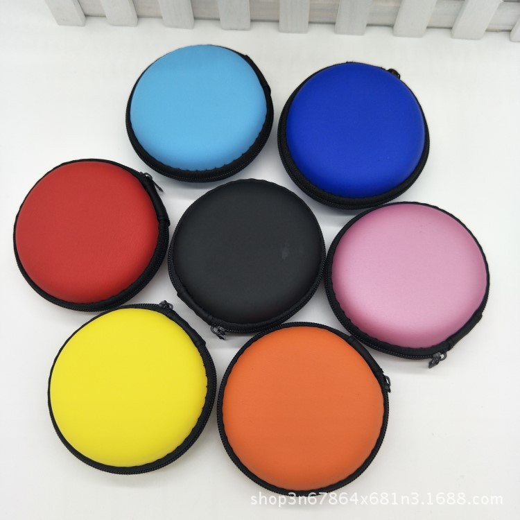 爆款圆形中性EVA耳机包收纳包 耳机收纳盒 eva耳机包数据线包装盒