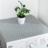 Gray geometric refrigerator lid, single -door refrigerator dust cover, garden double -opening refrigerator roller washing machine cover
