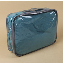 批发床上用品包装袋子家纺被子毛毯钢丝包透明PVC手提被褥钢丝袋