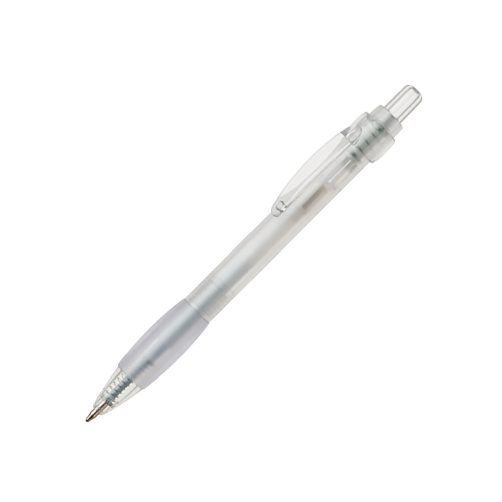Bolígrafo de comercio exterior con cuerpo transparente, funda protectora blanca, bolígrafo retráctil, bolígrafo publicitario, bolígrafo de regalo, venta al por mayor del fabricante.