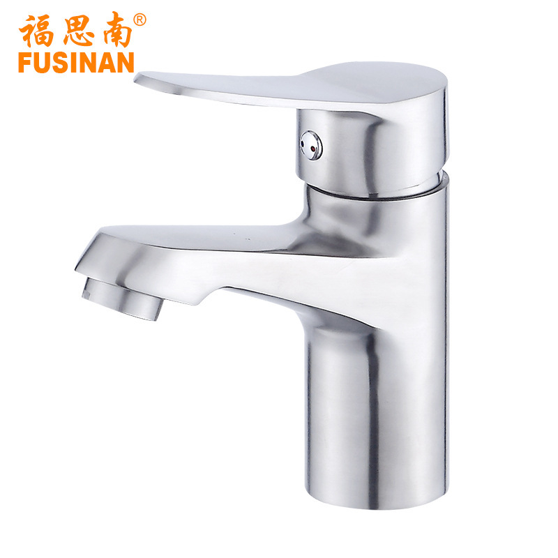 Factory special offer 304 stainless steel single hole hot and cold basin faucet bathroom washbasin basin mixing faucet
