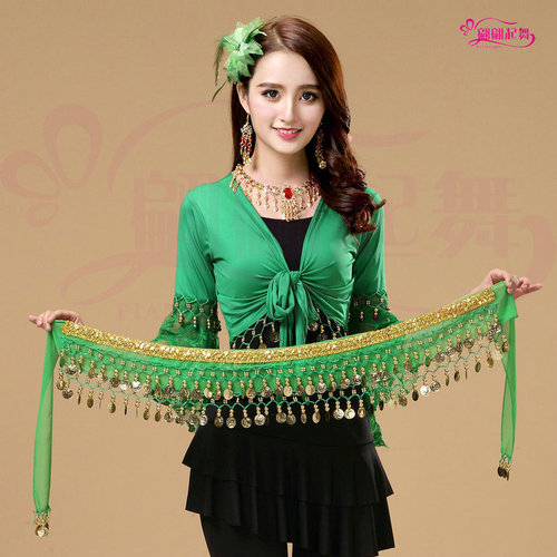 Indian dance performance chain new belly dance waist chain practice performance square dance practice hanging coin waist chain