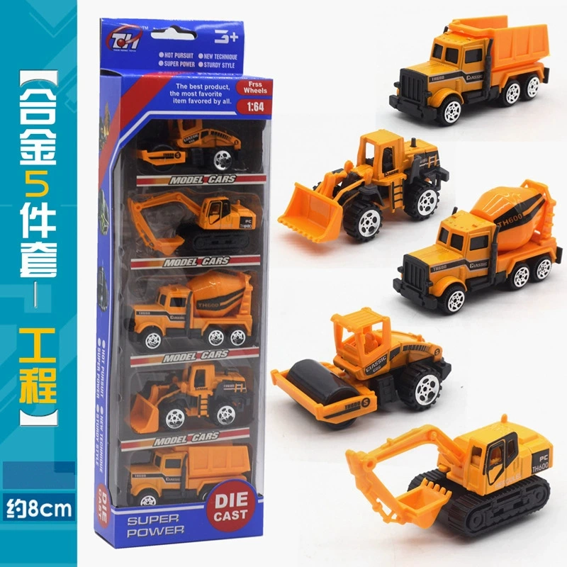 Металлический набор, моделирование инженерной техники, экскаватор, танк, toy car, 5 штук