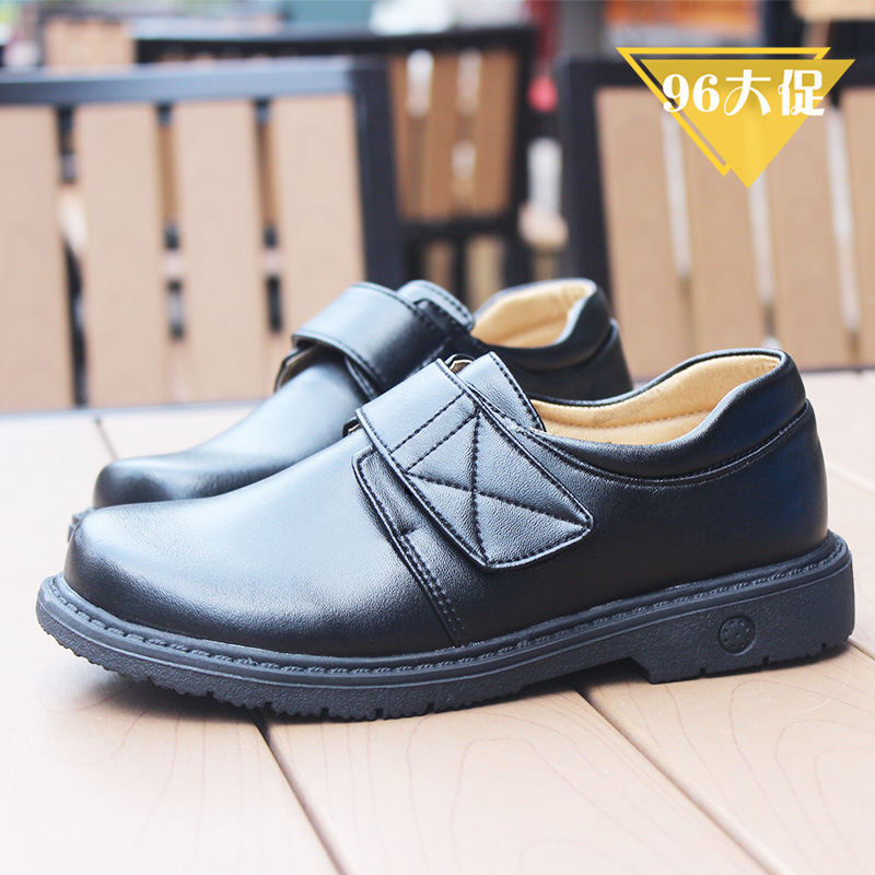 学生黑色皮鞋大脚不磨脚8012不臭儿童表演出校园鞋正装男童鞋真皮
