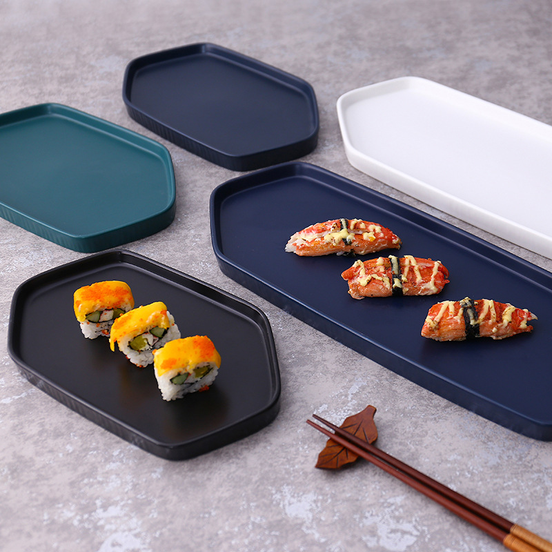 日式磨砂创意寿司盘子 和风冷菜盘西餐牛排大盘家用水果盘早餐盘