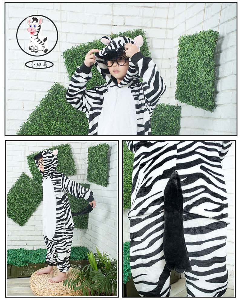 FUENTE Fábrica al por mayor pareja niños de dibujos animados animal de una sola pieza pijamas de franela Otoño e Invierno engrosada dinosaurio cálido