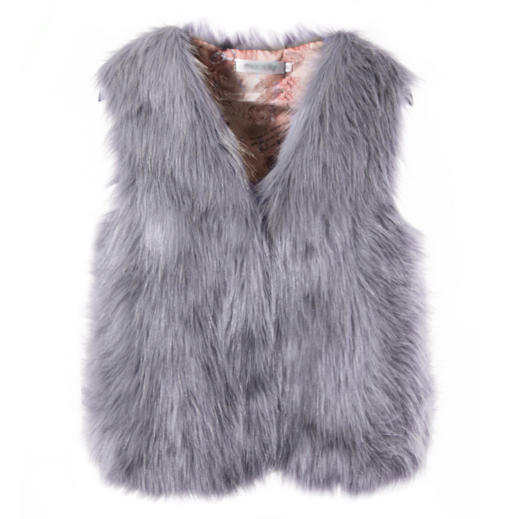 Aliexpress Foreign Trade Supply Winter Imitation Fox Fur Vest Warm Vest Women's Vest Jacket Factory Direct Sale