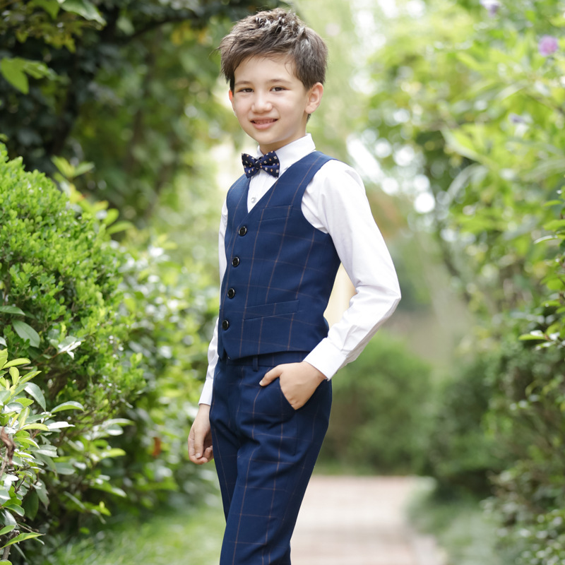Vestido de niño chaleco niño traje flor niña anfitrión niños chaleco traje rendimiento Big Boy piano traje