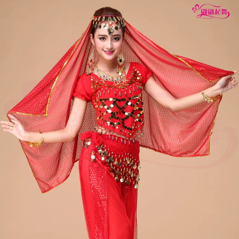 Новый стиль Головные уборы для танца живота Головные уборы Марля Одежда для индийских танцев Марля для танца живота Пномпень Марля для монет