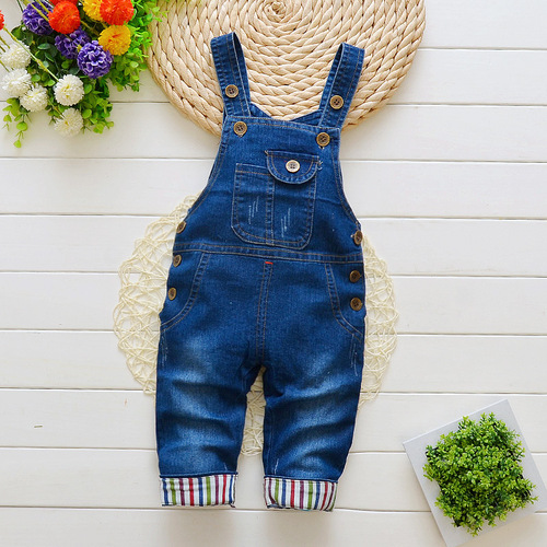International Trade 2024 Boys' and Girls' Pants Children's Overalls Denim Baby Rompers Children's Clothing