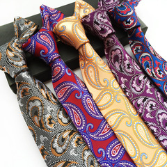 High-quality polyester 8cm paisley tie for men, trendy tie, fashionable suit accessory