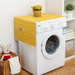 Yellow Geometric Pattern Drum Washing Machine Cover Bedside Cabinet Cover Cloth Linen Cover Cushion Cover Refrigerator Cover Home Fabric Dustproof Cloth