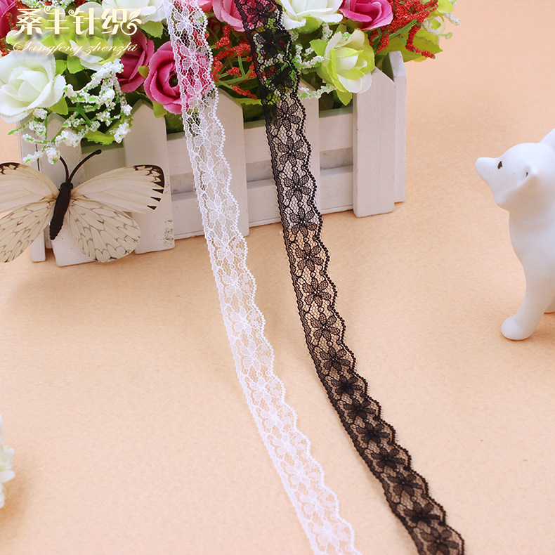现货手工diy辅料 经典六叶花1.5公分单边无弹蕾丝花边