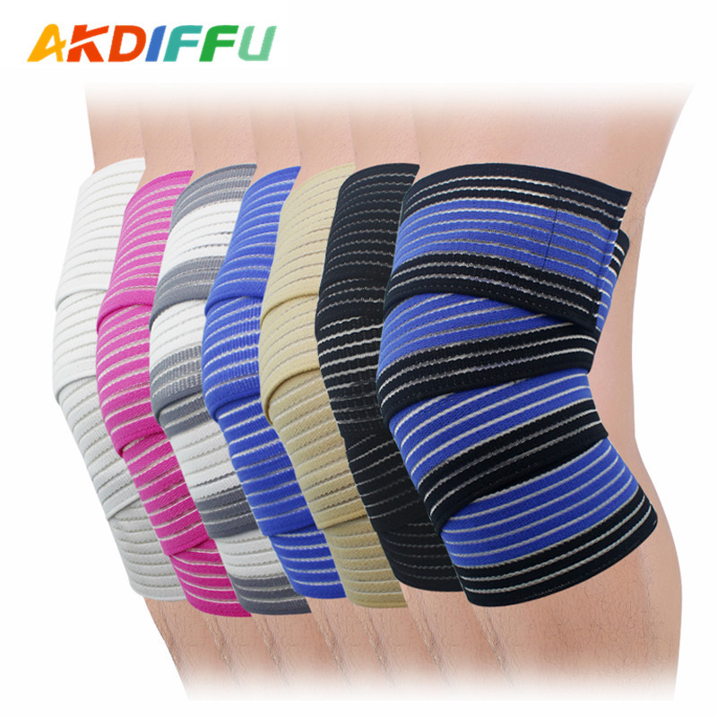 Deportes al aire libre suministros color sinuoso rodillera nylon pescado seda vendaje presión fitness ejercicio protección rodilla