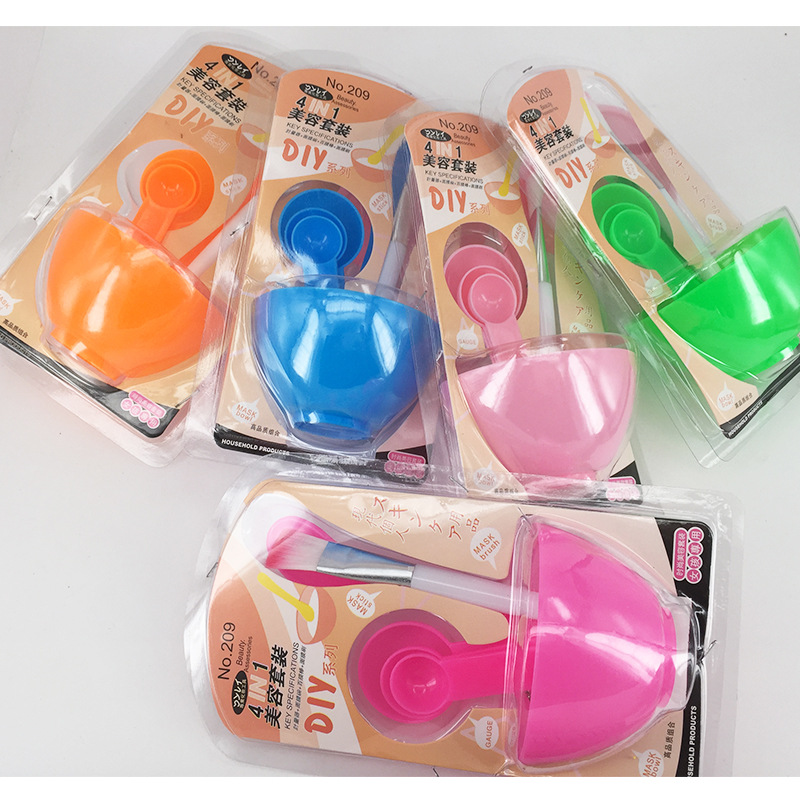 韩版DIY美容套装 面膜碗四件套 美眉diy化妆工具 面膜刷套装批发
