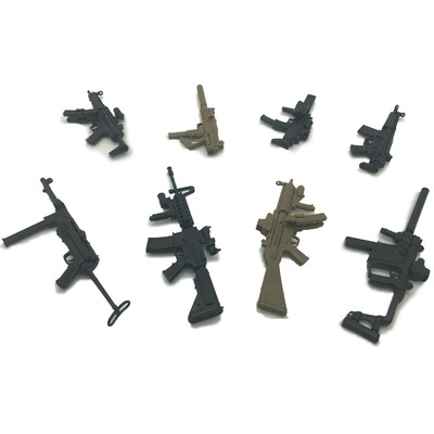 4D拼装枪模型1:6兵人武器装备模型MP5冲锋枪阻击枪模型玩具