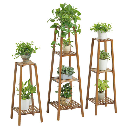Balcony flower rack solid wood multi-layer indoor floor-standing outdoor flower pot rack living room flower rack hanging potted plant rack flower table