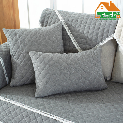 New linen solid color quilted simple fabric sofa cushion cushion non-slip sofa cover wholesale manufacturer one piece drop shipping