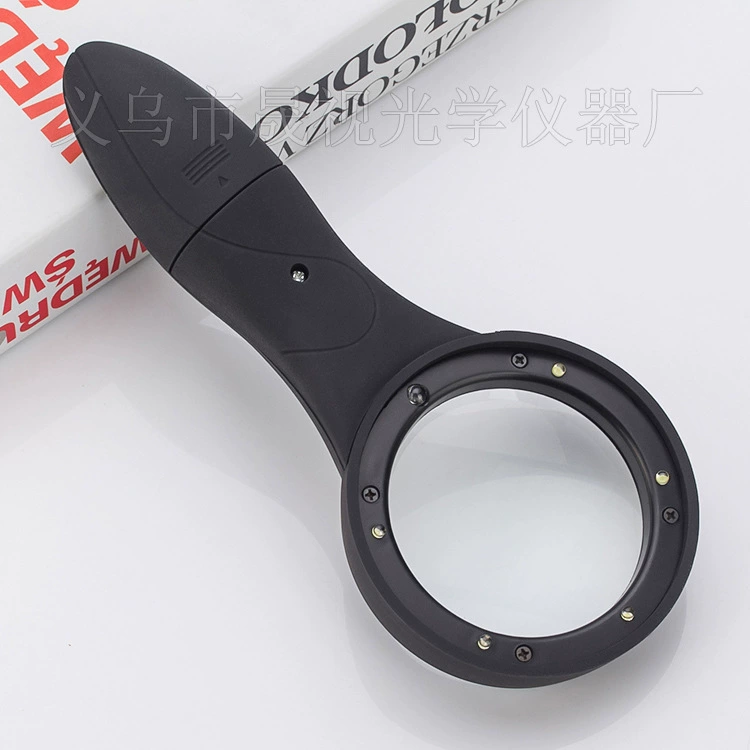 Оценка ювелирных изделий многофункциональный детектор денег для чтения 4 раза объектив СВЕТОДИОДНЫЙ свет ручная Лупа 600559 резиновая краска