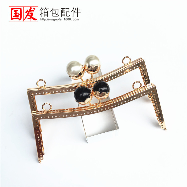 Sin stock, se puede hacer: 20,5 cm cintura cóncava lisa agujero de aguja gran cabeza de perla oro cabeza de loto mano de goma de nube