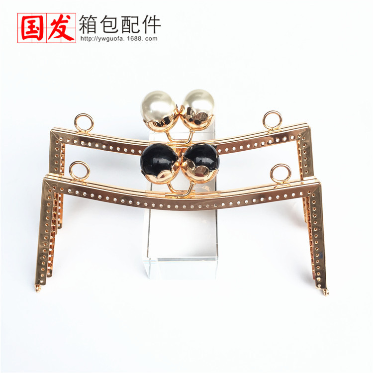 Sin stock, se puede hacer: 20,5 cm cintura cóncava lisa agujero de aguja gran cabeza de perla oro cabeza de loto mano de goma de nube