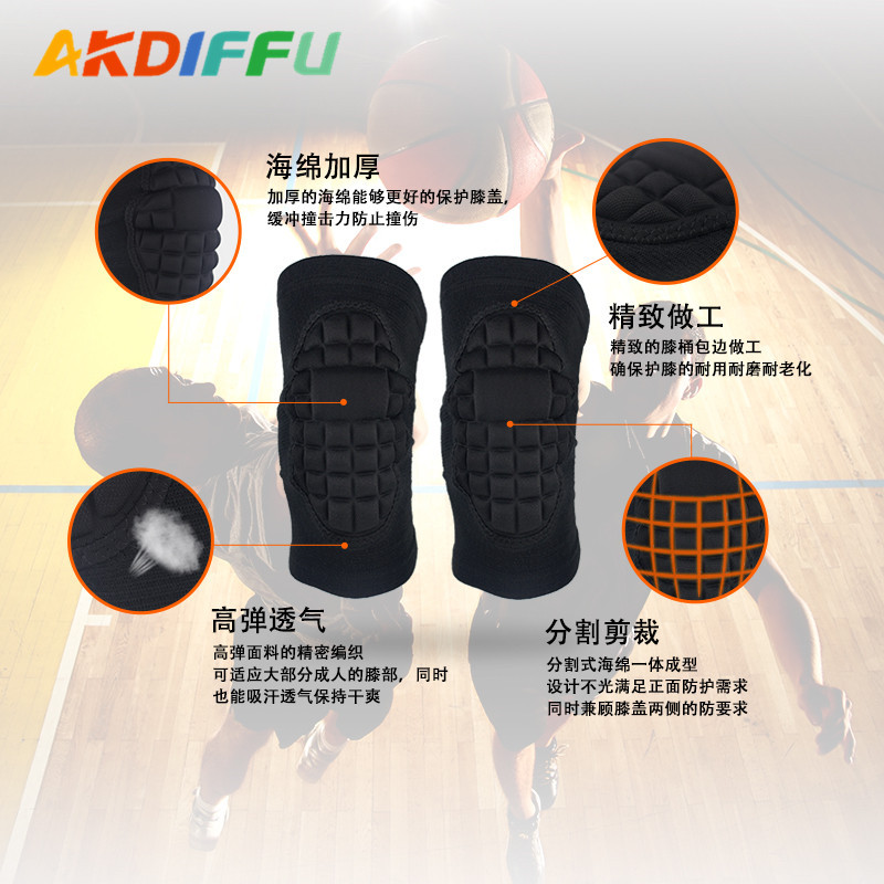 Fábrica al por mayor de rodillas deportivas rótula de esponja de punto rótula transpirable anti-colisión voleibol rótula cubierta Montañismo