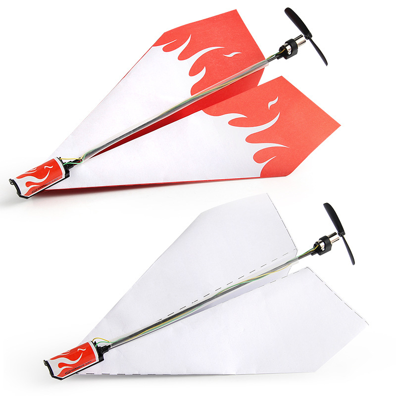 Motor eléctrico mano lanzando papel modelo de avión motor plegable DIY papel Power Toys exportación transfronteriza en stock