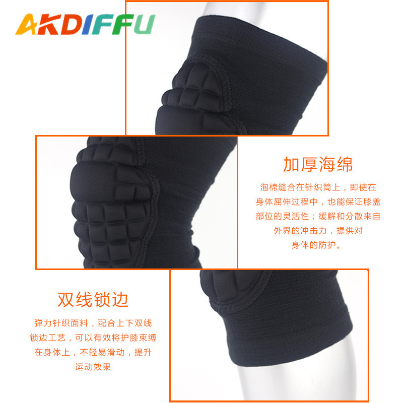 Fábrica al por mayor de rodillas deportivas rótula de esponja de punto rótula transpirable anti-colisión voleibol rótula cubierta Montañismo