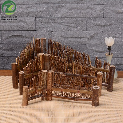 紫竹篱笆小屏风 盆景摆件 料理摆盘装饰微景观拍照拍摄道具竹制品|ms