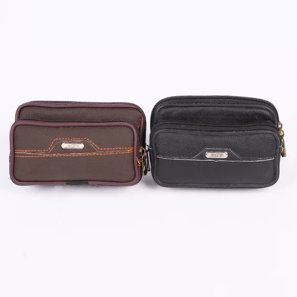 Ready Stock Men's Leather Phone Bag, Can Be Worn with a Belt, Multifunctional Key and Coin Purse for the Elderly, Horizontal Waterproof Waist Bag