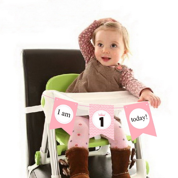 Nuevo bebé años pull bandera fiesta de cumpleaños decoración creativa silla decoración colorida bandera Fuente de la fábrica