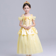 European and American foreign trade children's clothing children's Halloween dress evening dress Belle Princess skirt Belle Princess dress