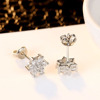 Earrings, fresh platinum accessory, Korean style, with snowflakes, wish