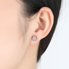 Earrings, fresh platinum accessory, Korean style, with snowflakes, wish