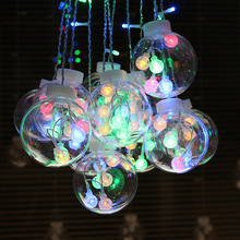 LED彩灯冰条灯户外防水许愿球吊球灯圣诞节日氛围装饰窗帘灯批发