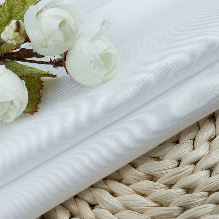 现货全棉120/2细斜纹白色液氨免烫衬衫面料 商务时尚服装衬衣布料