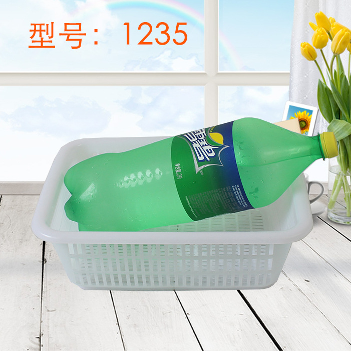 昱琳美家加厚长方形摔不烂网商仓库配货塑料白方丝PE收纳筐筐子