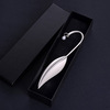 Creative gift Swan neck willow -leaf feather round elliptical metal bookmark