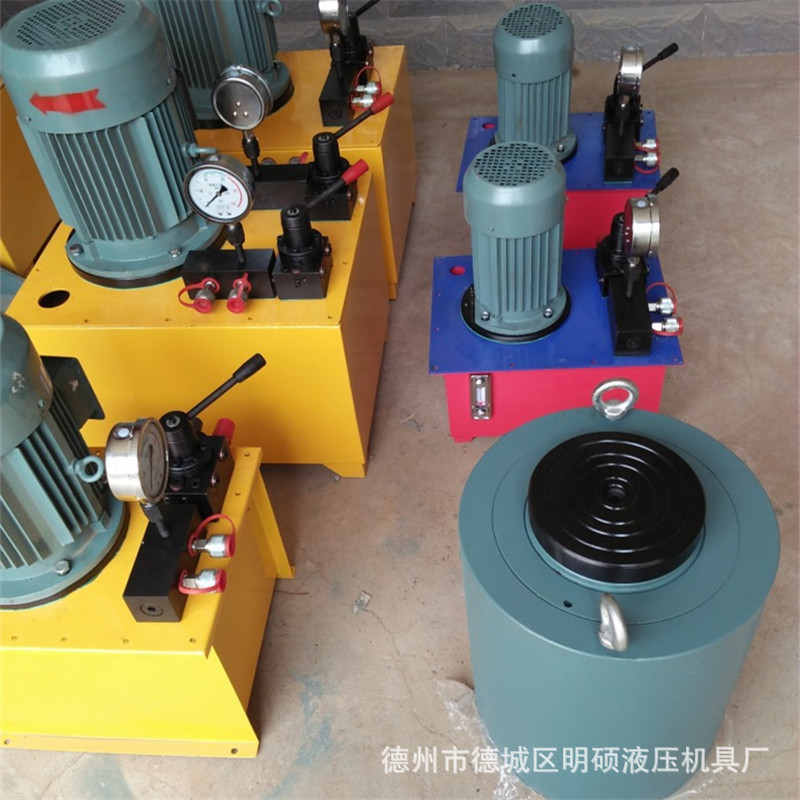 Ultra-High-Pressure Hollow Qf Split-Type Electric Hydraulic 0kg Top 10-1000 Ton Double-Acting Synchronous Hydraulic Cylinder
