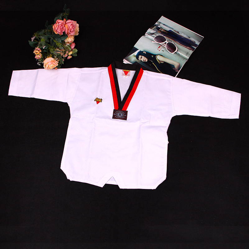 New women's boxing uniform wholesale spring and summer adult children's long-sleeved polyester cotton taekwondo training suit soft and breathable