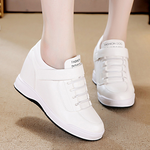  Autumn New Women's Shoes Wholesale Flat Height Heels Casual Female Student Shoes Velcro Shoes One Piece Dropshipping