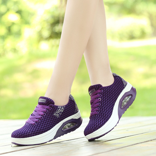 2018 Spring New Breathable Large Mesh Rocking Shoes for Women Fashionable Sports and Casual Shoes Korean Version Mesh Thick-soled Women's Shoes