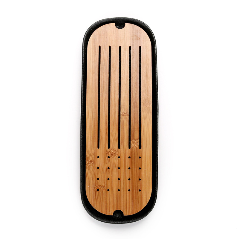 Ceramic Small Tea Tray Water Storage Dry Bubble Tea Table Kung Fu Tea Set Square Black Pottery Dry Bubble Tray Tea Ceremony Accessories Office