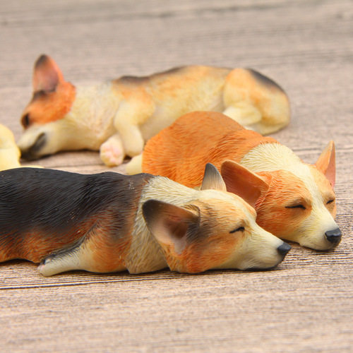 Warm Series Sleepless Series Large Corgi Model Super Cute Shiba Inu Figure Refrigerator Magnet Doll